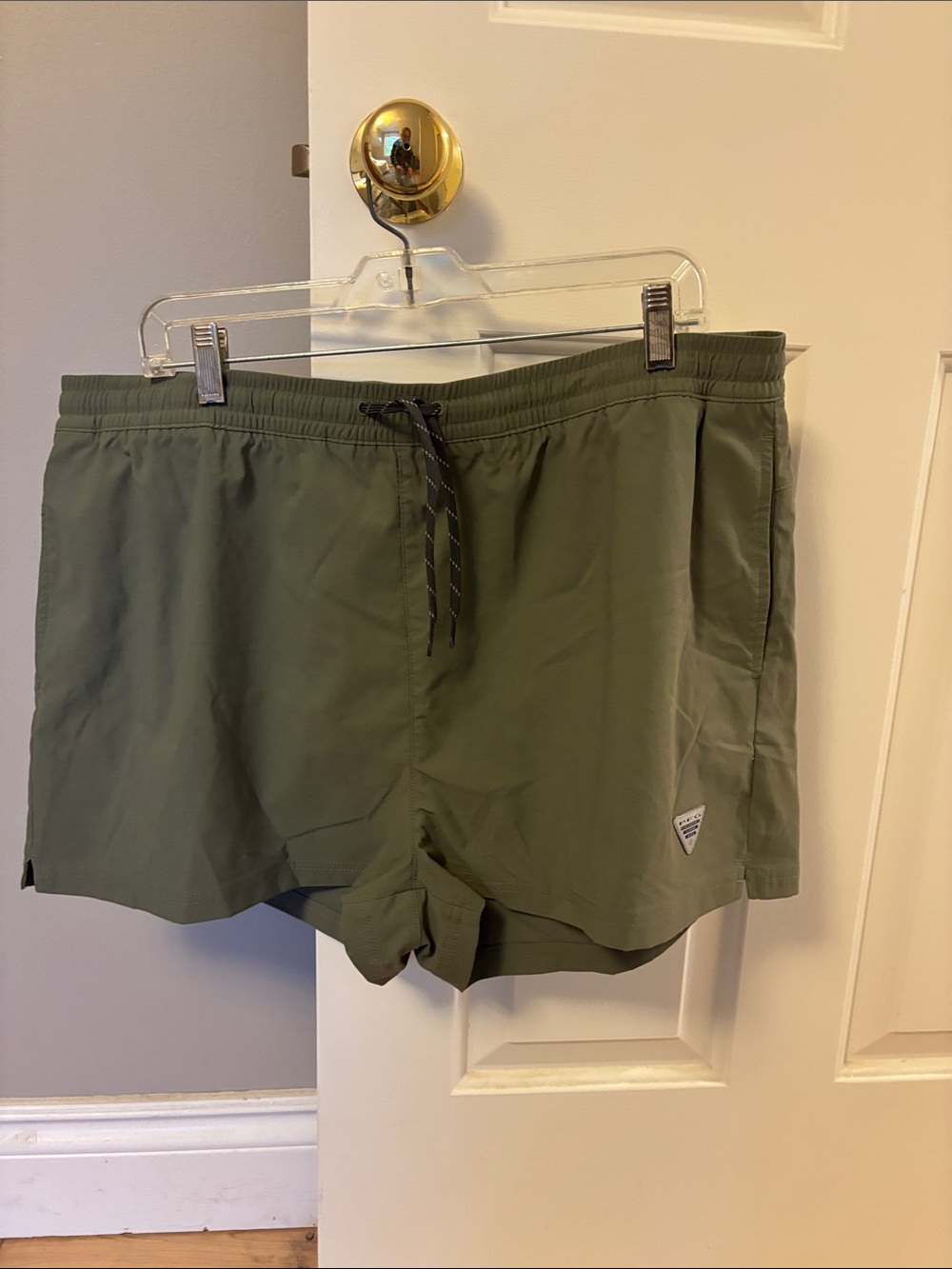 Columbia Olive Green Women's Athletic Shorts with Drawstring